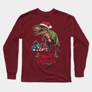 Dinosaur Christmas Long Sleeve T-Shirt